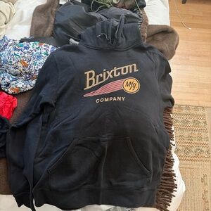 Brixton Mfg Company Graphic Hoodie Black Retro Logo Streetwear